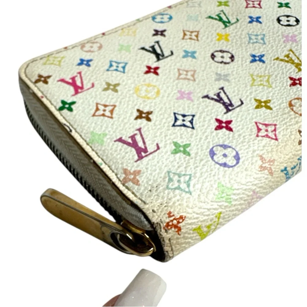 Louis Vuitton White Monogram Multicolor Murakami  Zippy Wallet - Picture 15 of 16